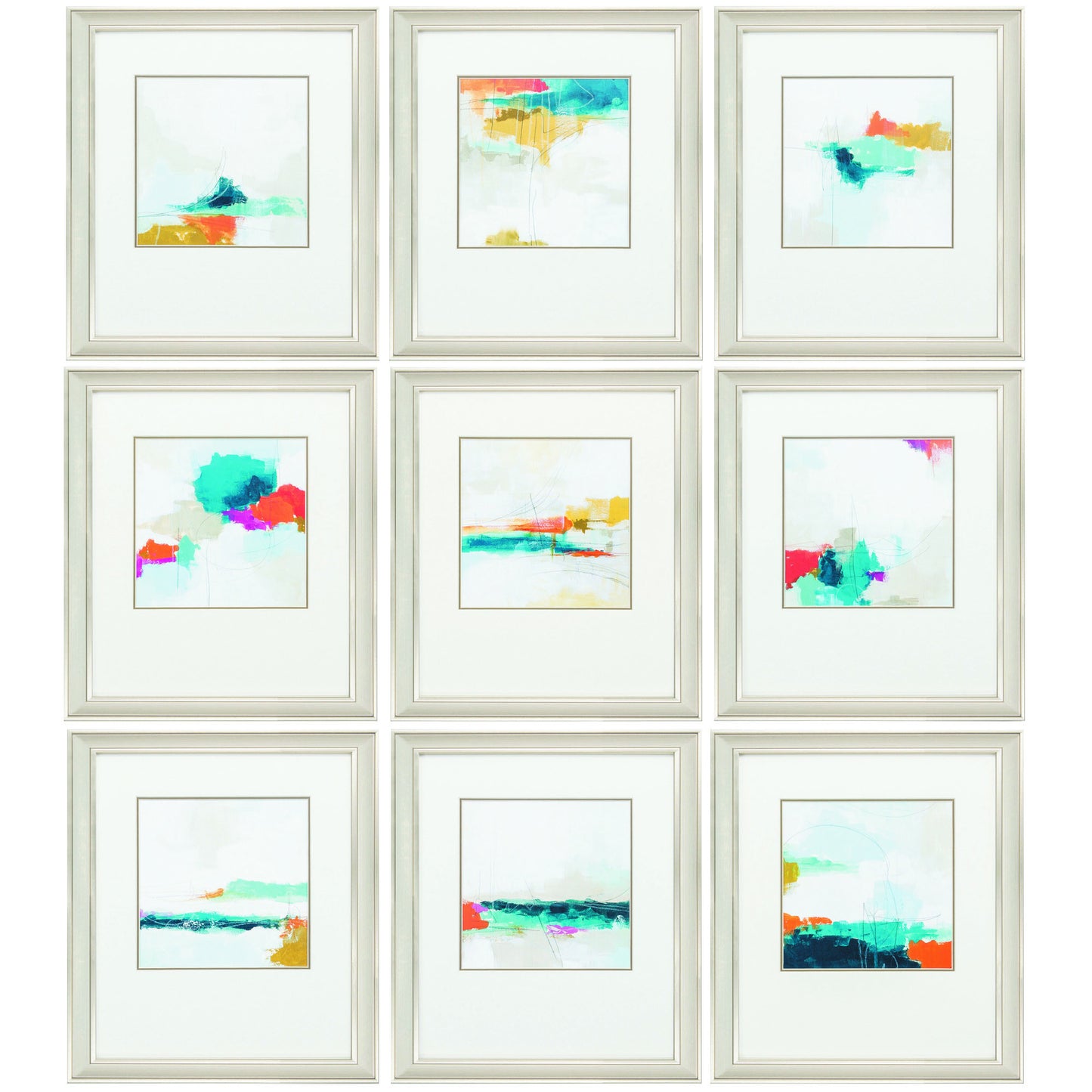 14" X 16" Champagne Gold Color Frame Atmospheric (Set Of 9)