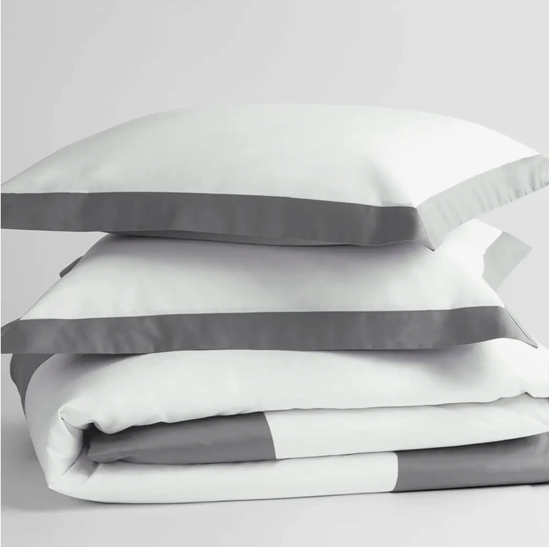 100% Supima Cotton, Sateen Banded Hotel Duvet Set