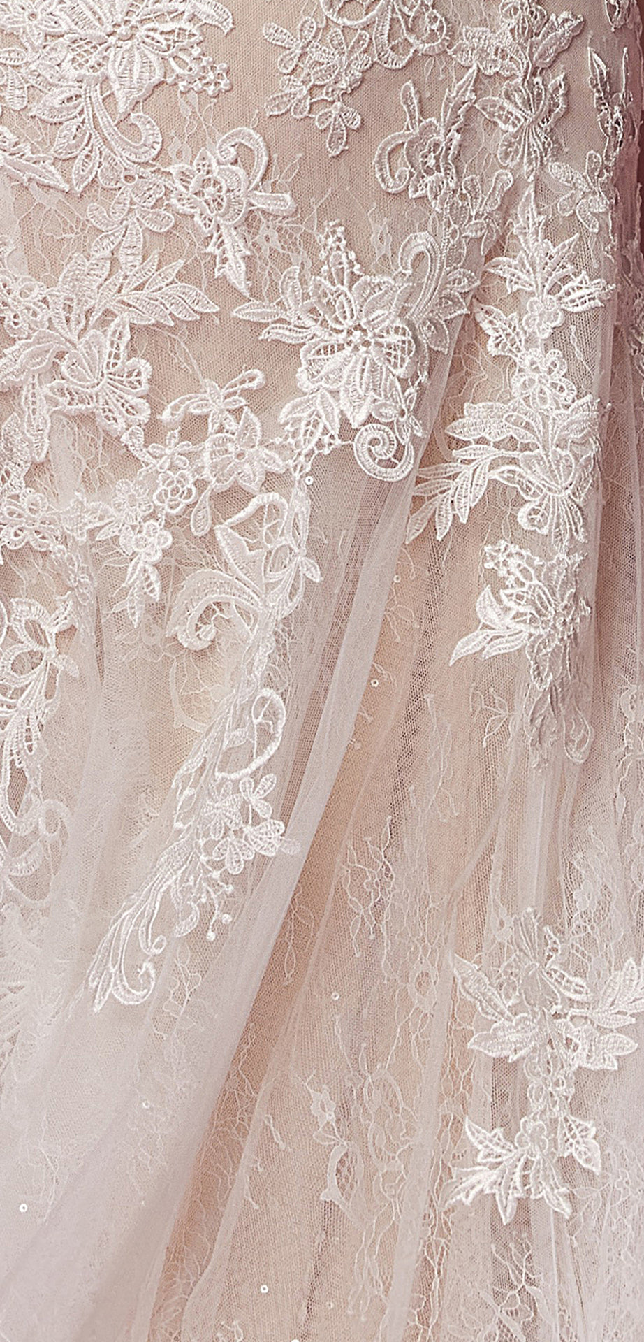 Plunging Neckline Laced Mermaid Long Wedding Dress NXH493-6