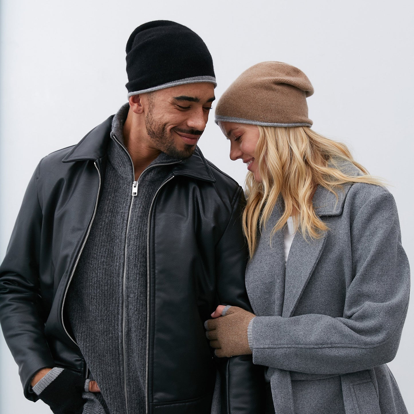 MEN'S 100% CASHMERE HAT WITH CONTRAST COLOR EDGE-6