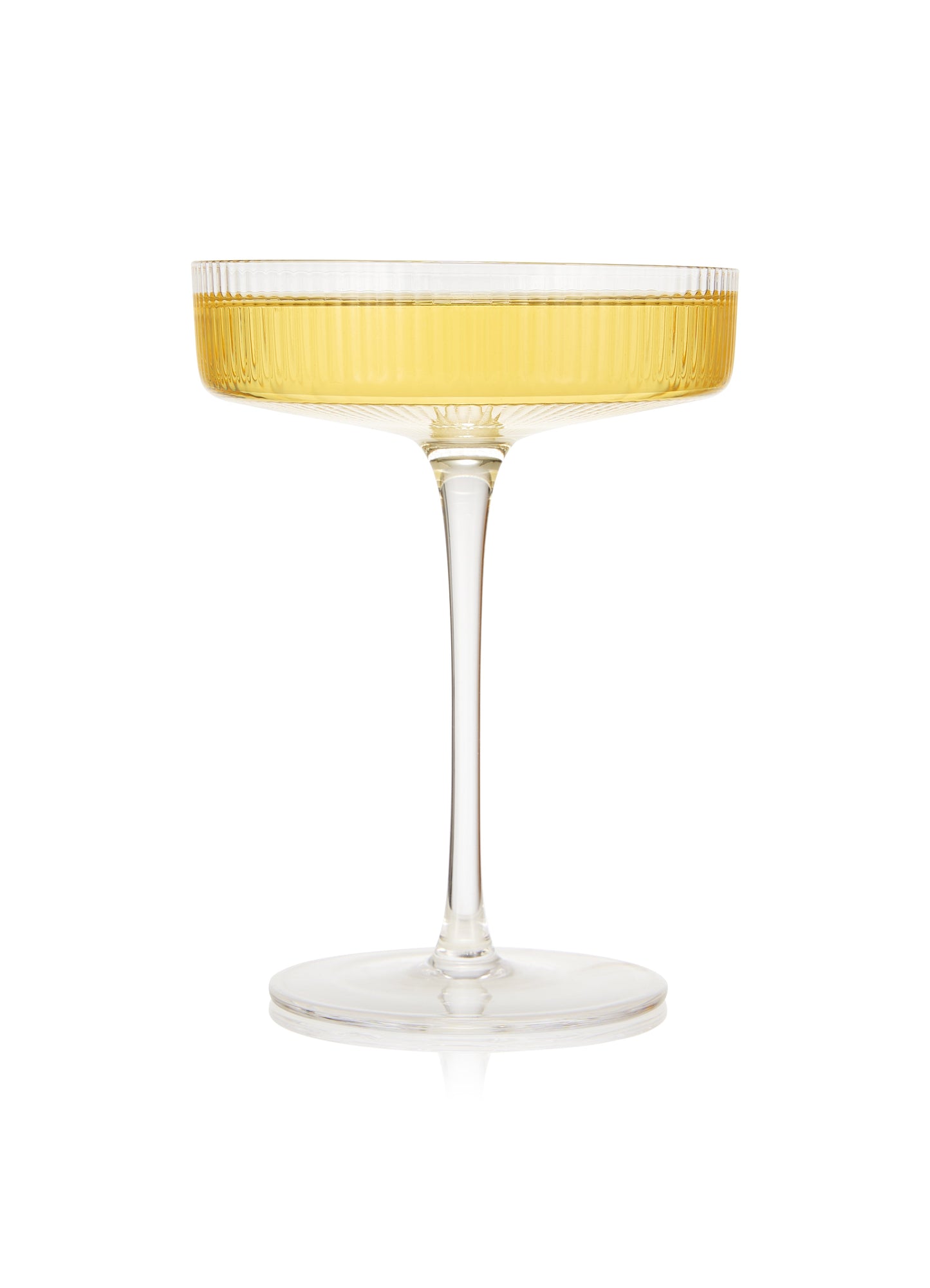 Vintage Art Deco Coupe Glasses Ribbed Coupe Cocktail Glasses 8 oz | Set of 2 | Crystal Cocktail Glassware for Champagne Classic Manhattan Goblet For Cocktails , Ripple Coupe Glassware - Gift Box-4