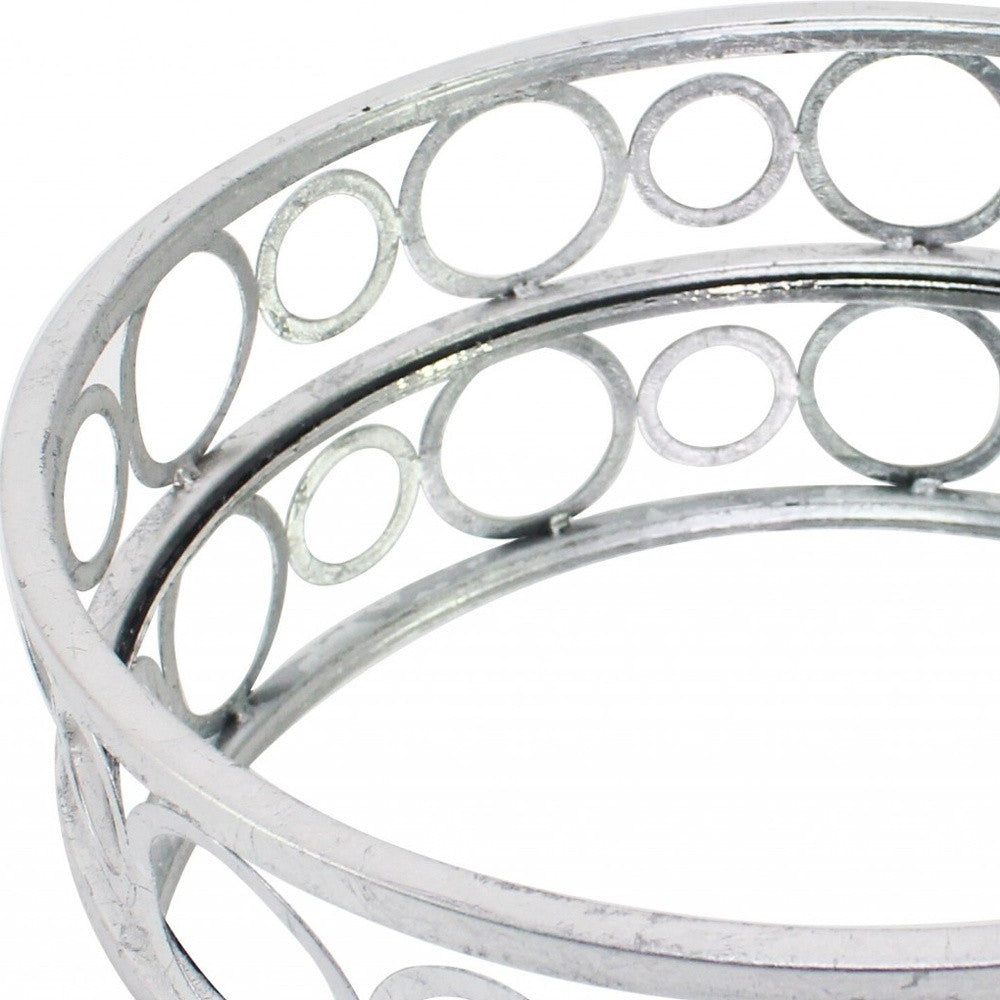 14 x 14 x 4 Silver Classic Mirror Tray-4