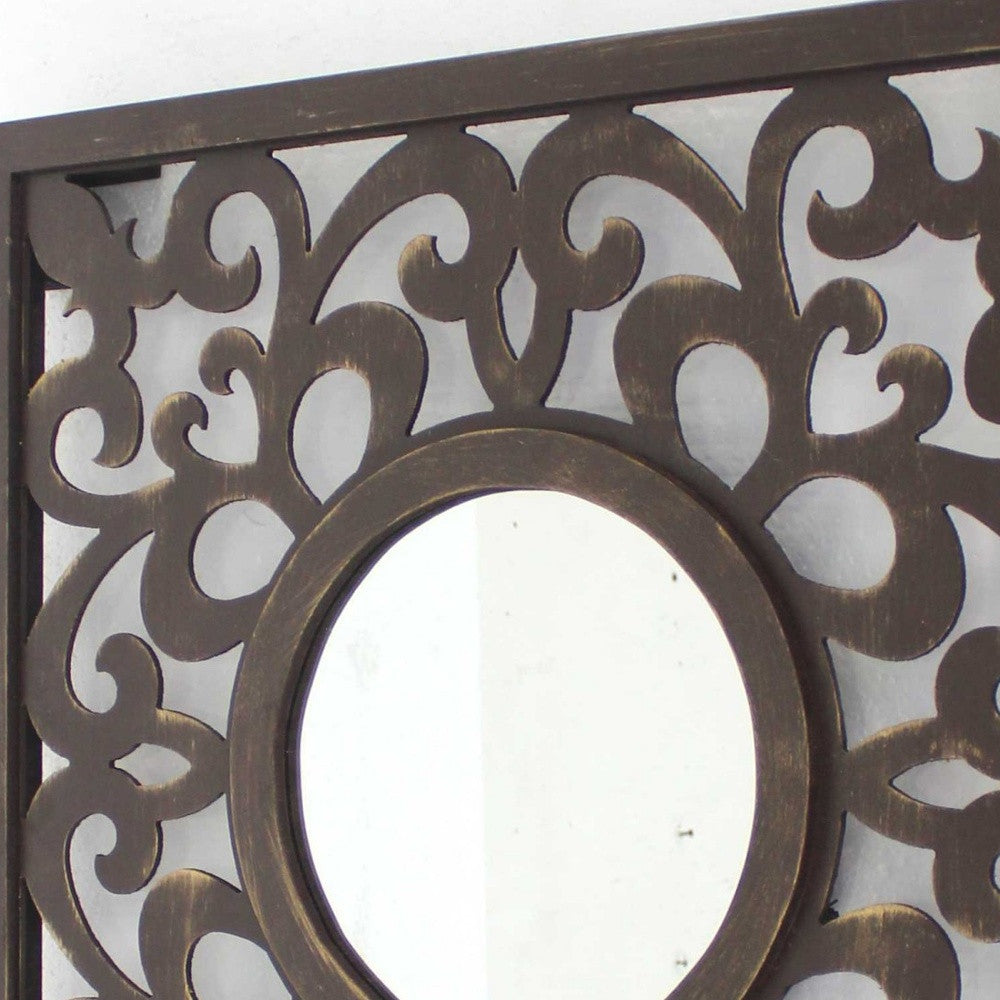 24 x 24 Brown Vintage - Wall Mirror-4