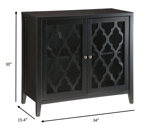 34" X 15.4" X 30" Black Mdf Cabinet-2