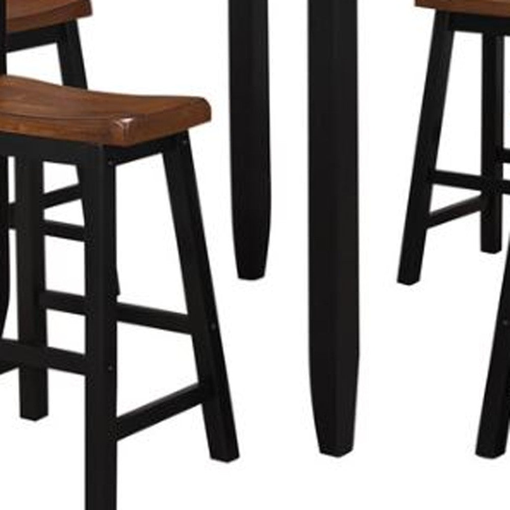 36" X 36" X 36" 5pc Oak Black Rubber Wood Counter Height Set-4