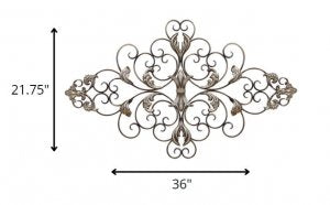 Champagne Ornate Scroll Metal Decor-4