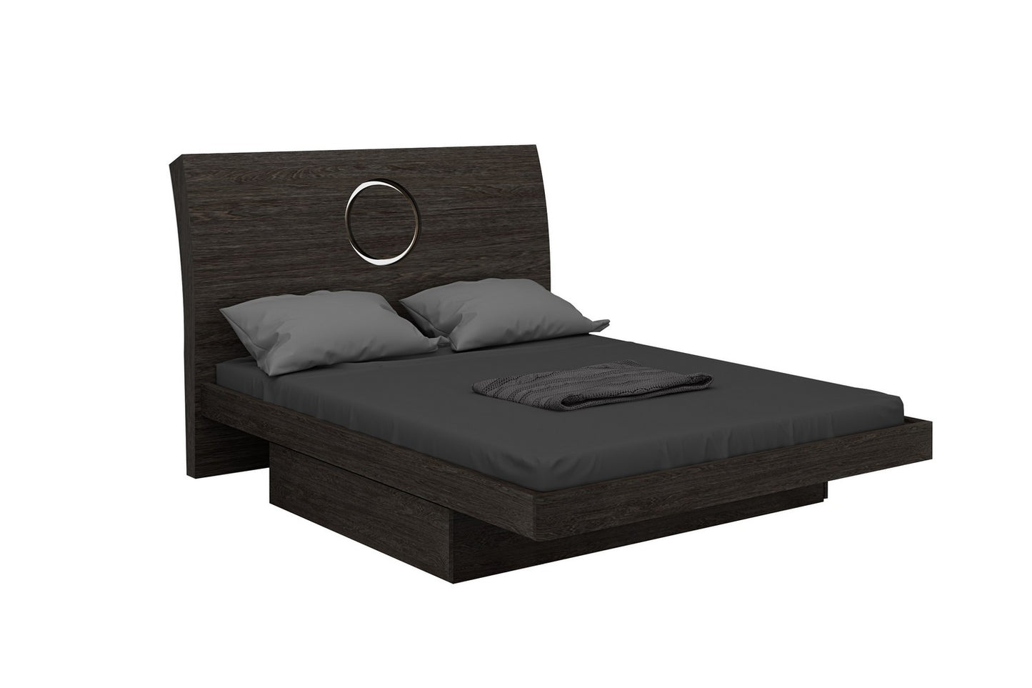 65'" X 87'" X 40'" Modern Queen Gray High Gloss Bed-1