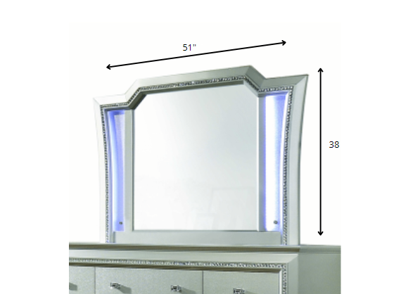 Sparkling Finish Wall Mirror with LED lights and Trim-1