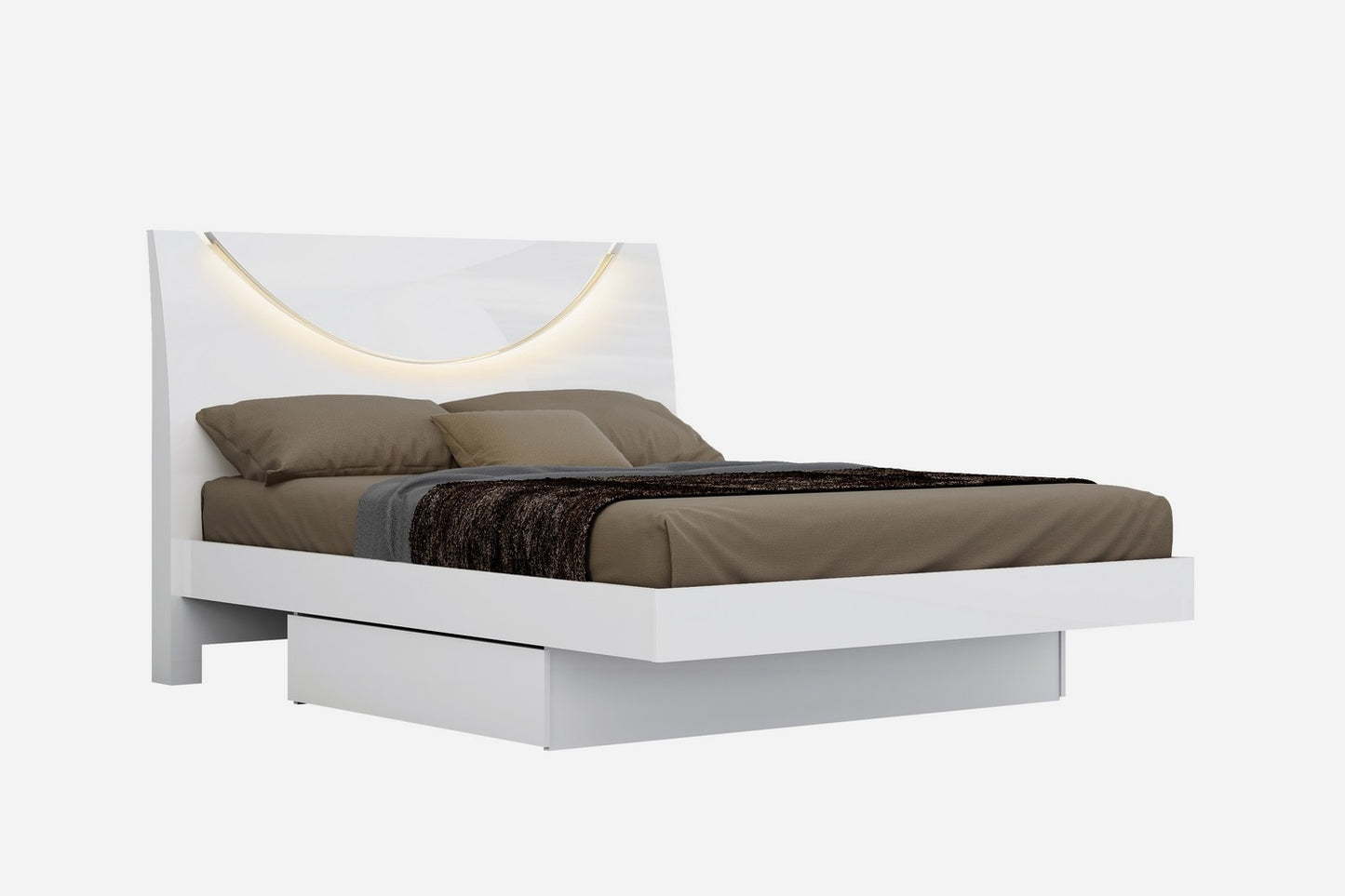 60" X 80" X 43" White Queen Bed-0