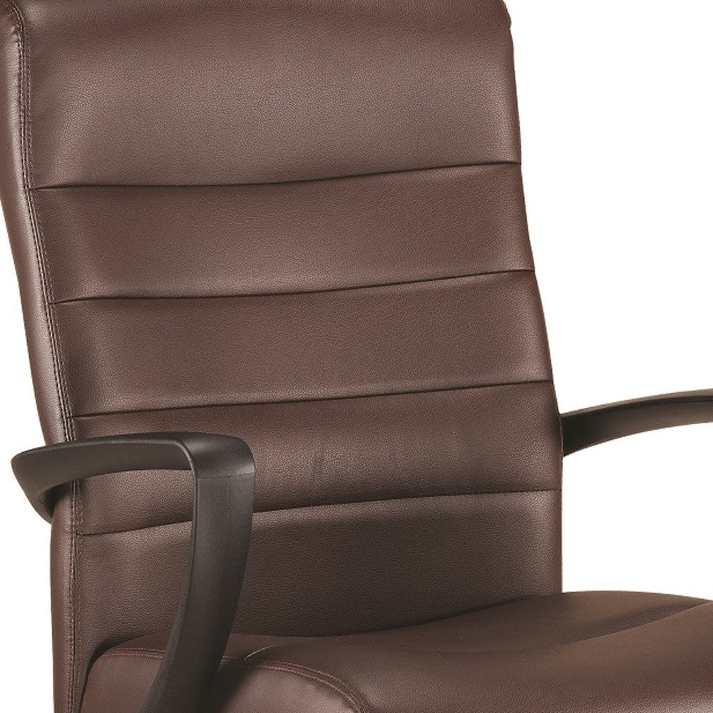 25.8" x 28.9" x 38.8" Brown Leather Chair-4