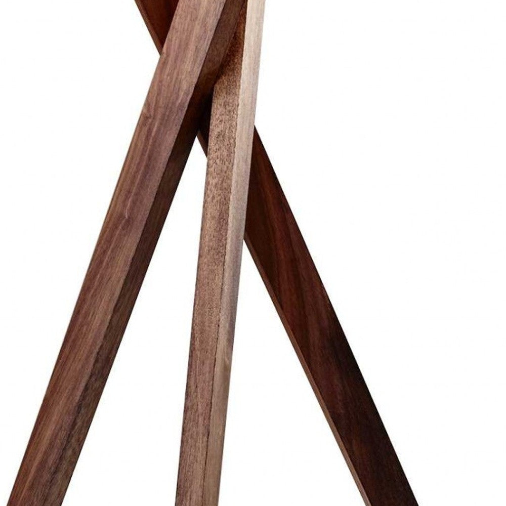 Tripod Leg Walnut Wood Table Lamp-5