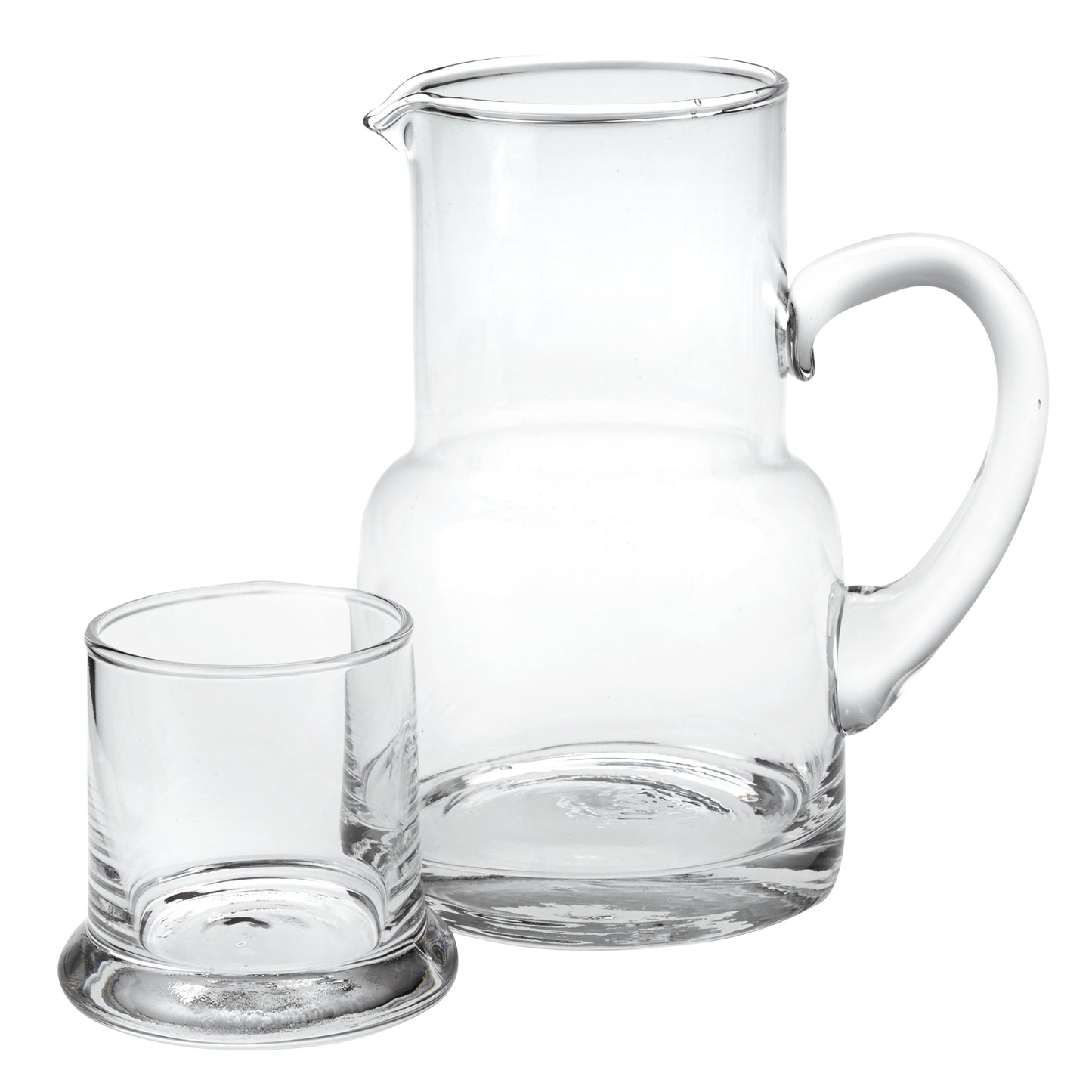 4 X 6 X 7 Clear Glass 2 Pc Glass Bedside or Desktop Carafe Set 10 oz-0