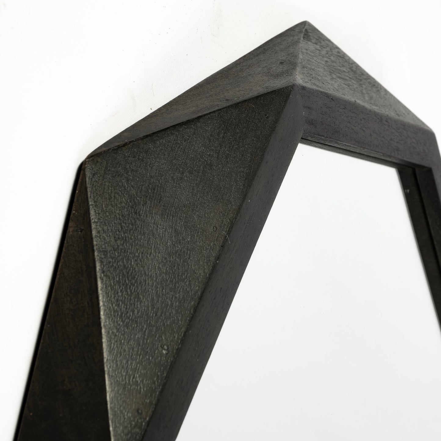 32" Octagon Black Wood Frame Wall Mirror-4