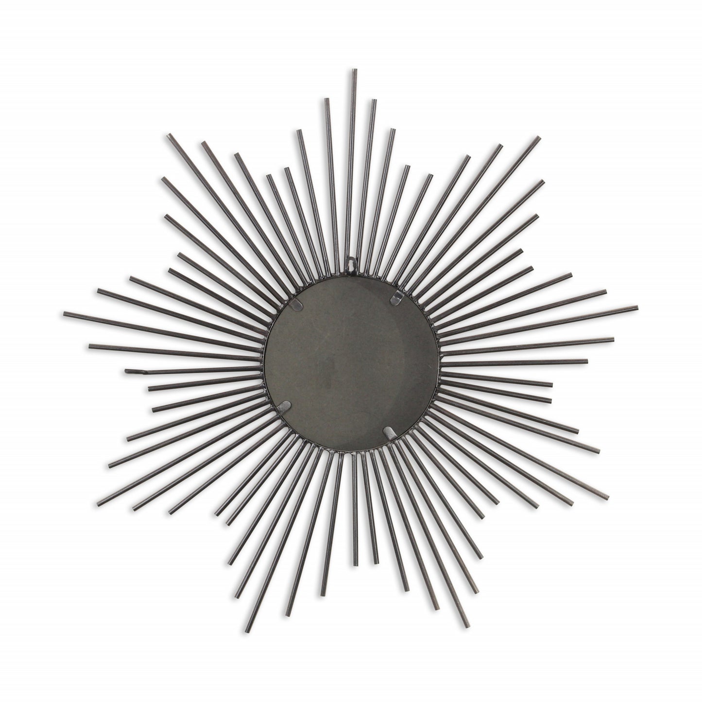 Striking Silver Metal Sunburst Design Wall Mirror-4