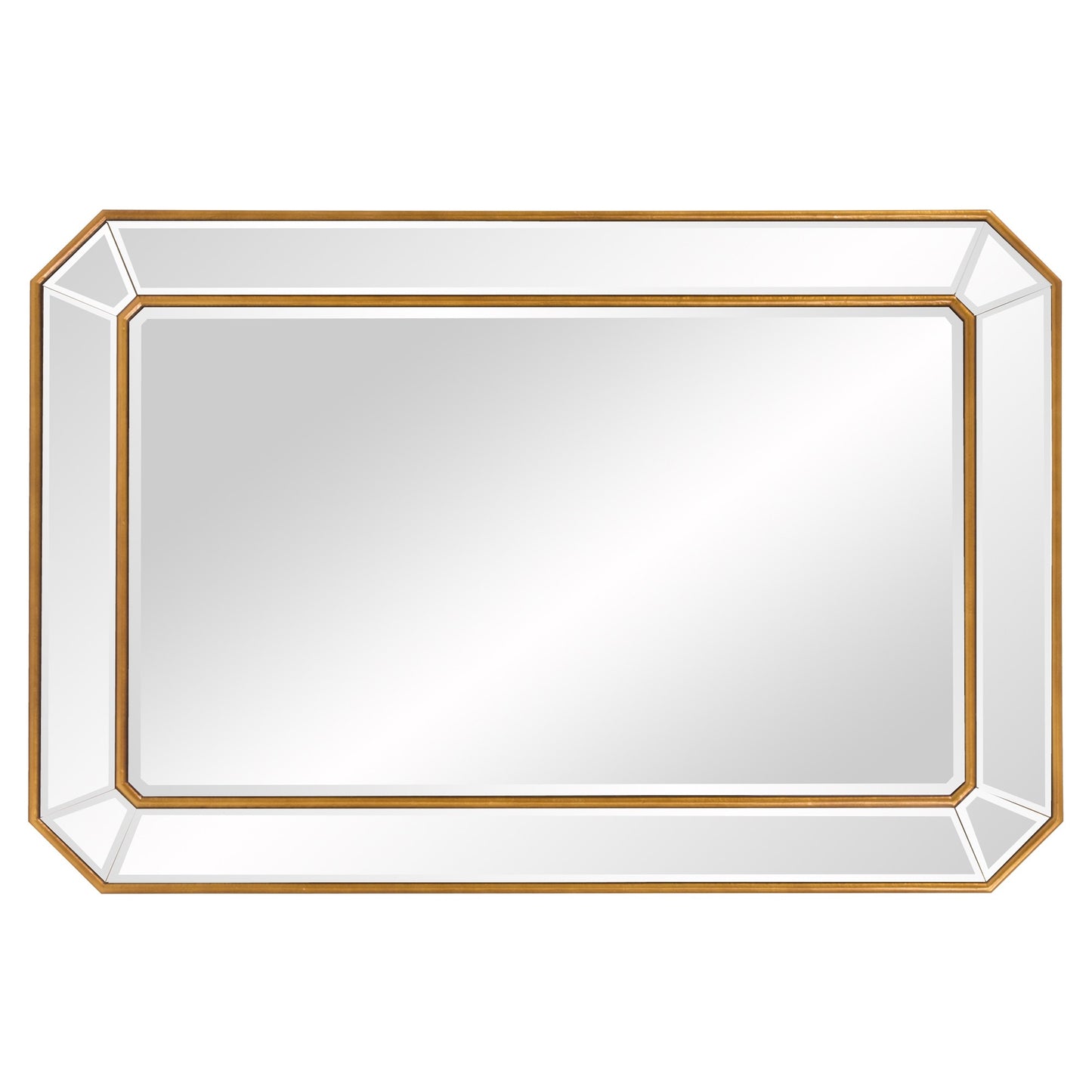 Recatngle Gold Leaf Mirror with Angled Corners Frame-4