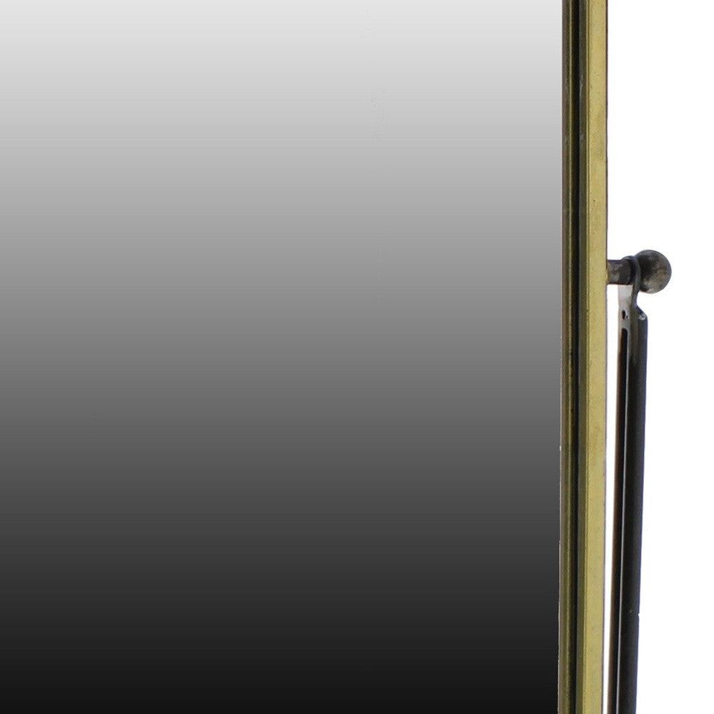 Rustic Goldtone Rectangular Vanity Mirror-3