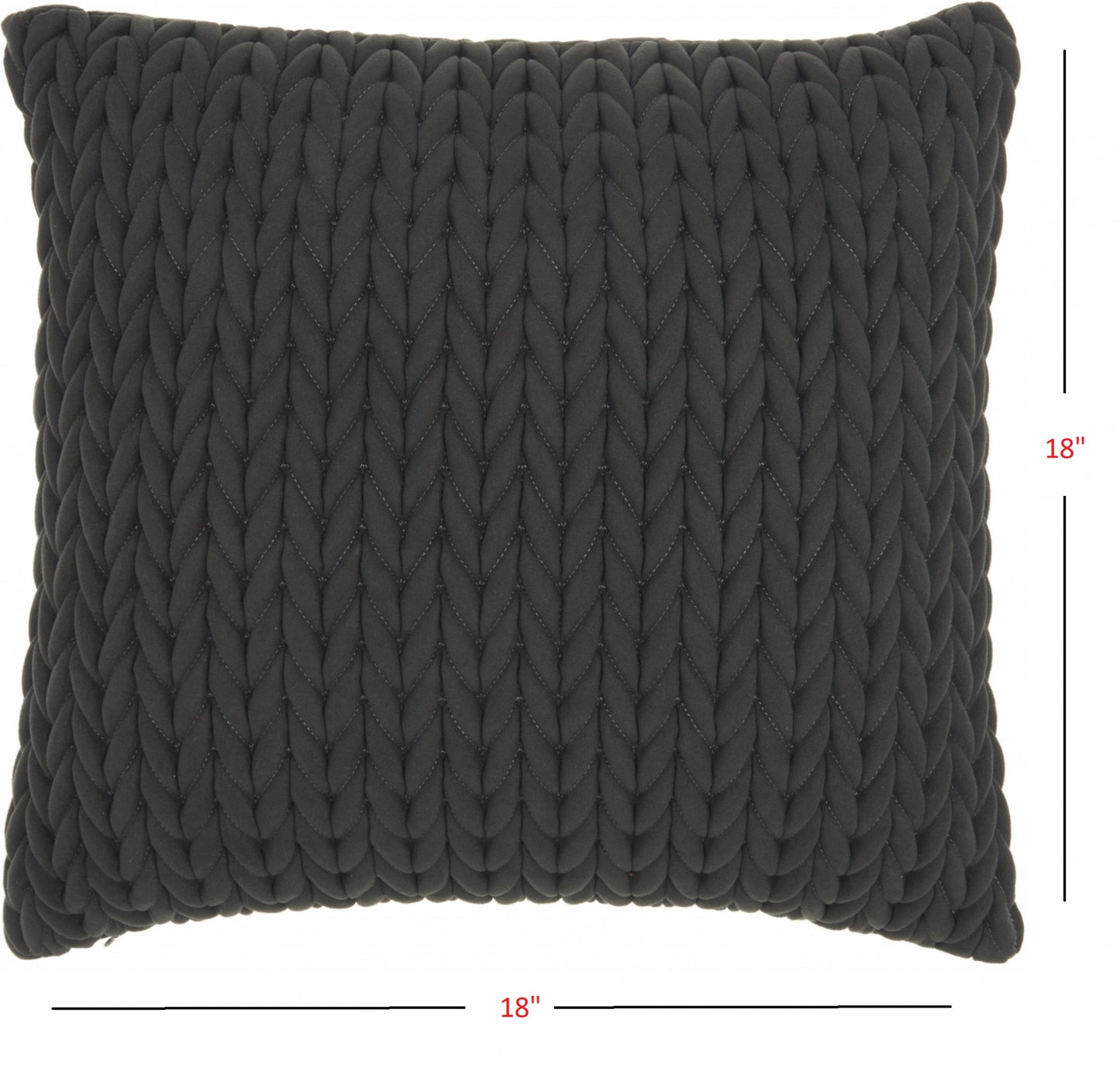 Charcoal Chunky Braid Throw Pillow-4