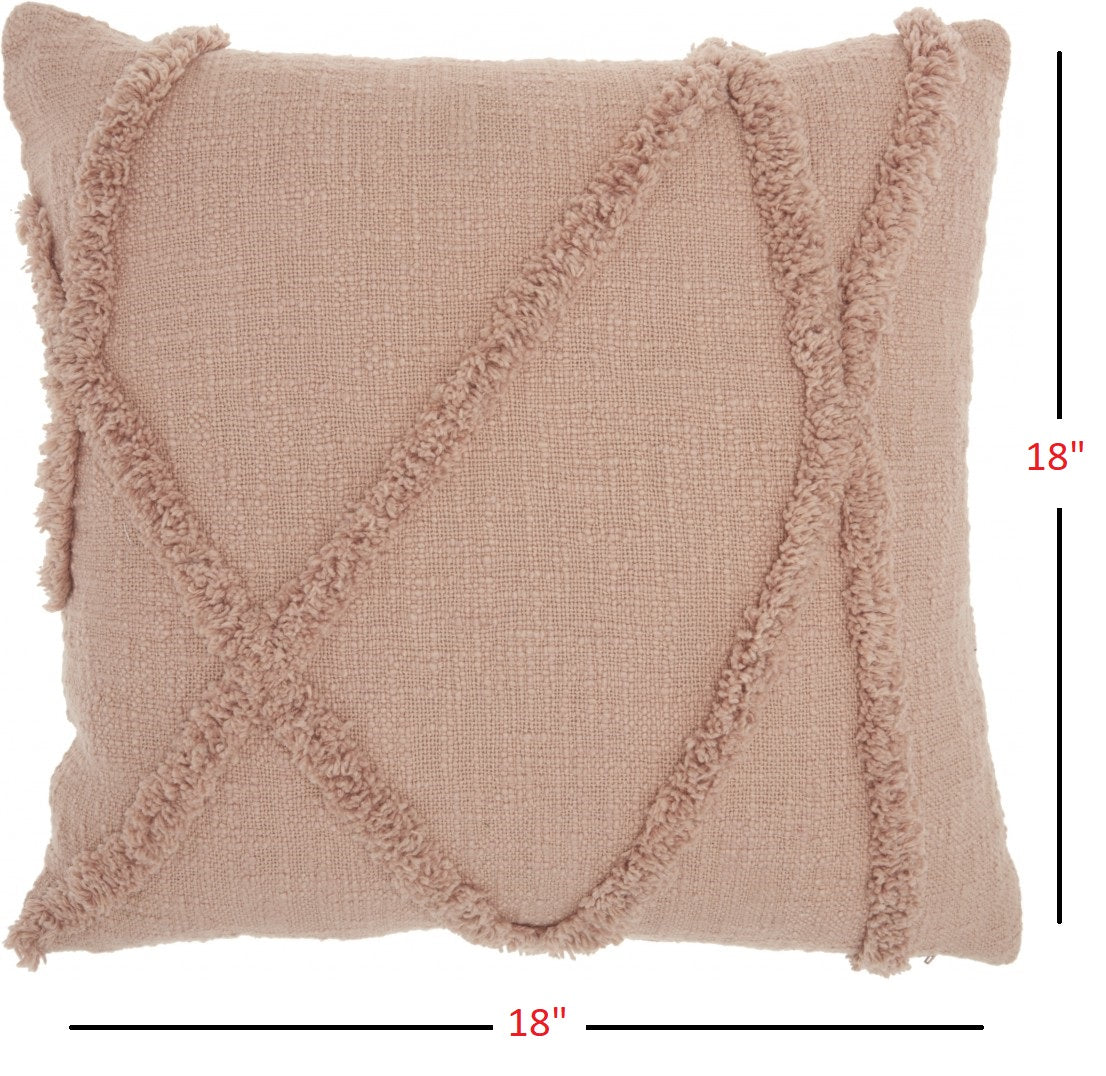 Boho Chic Blush Textured Lines Throw Pillow-4