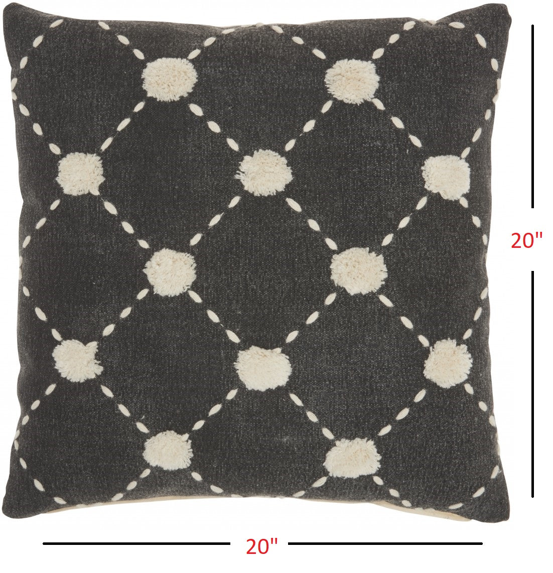 Glamorous Handcrafted Charcoal Accent Throw Pillow-4