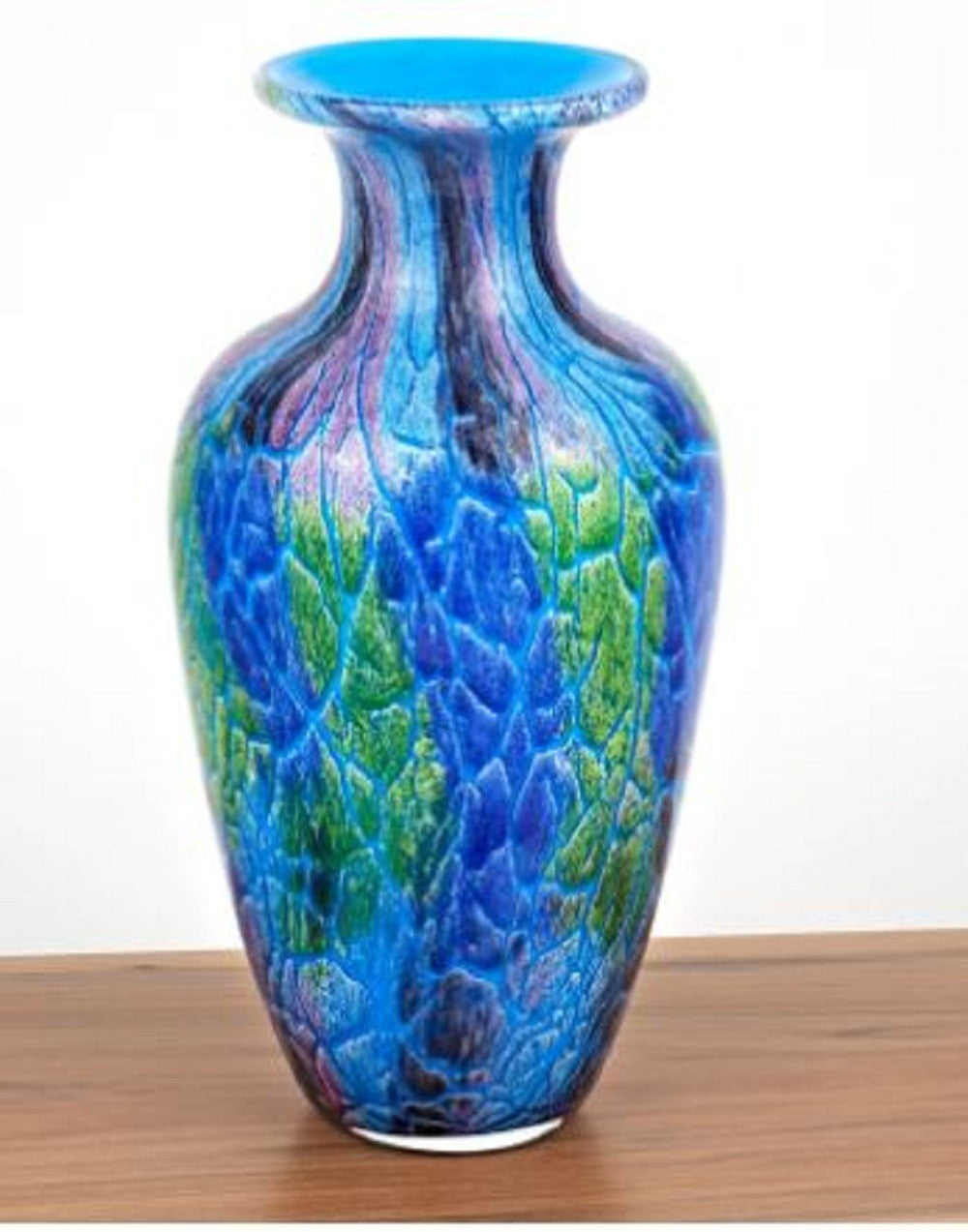 Contemporary Multi Color Mouth Blown Art Glass Vase-1