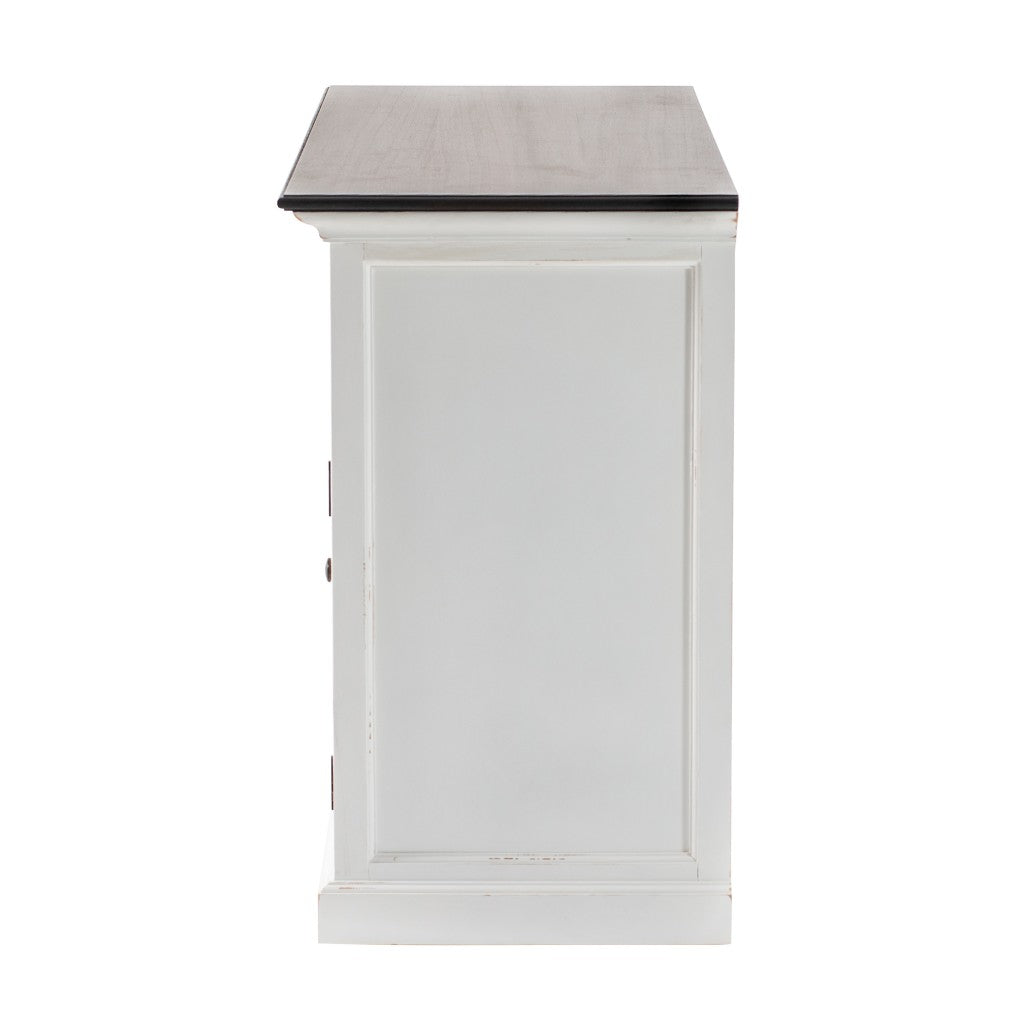 Modern Farmhouse Brown and White Large Accent Cabinet-5
