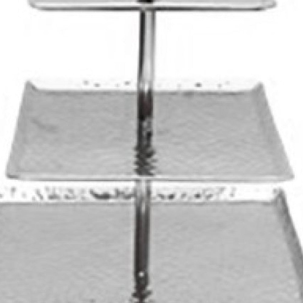 Hammered Square Shaped Three Tier Stand-5