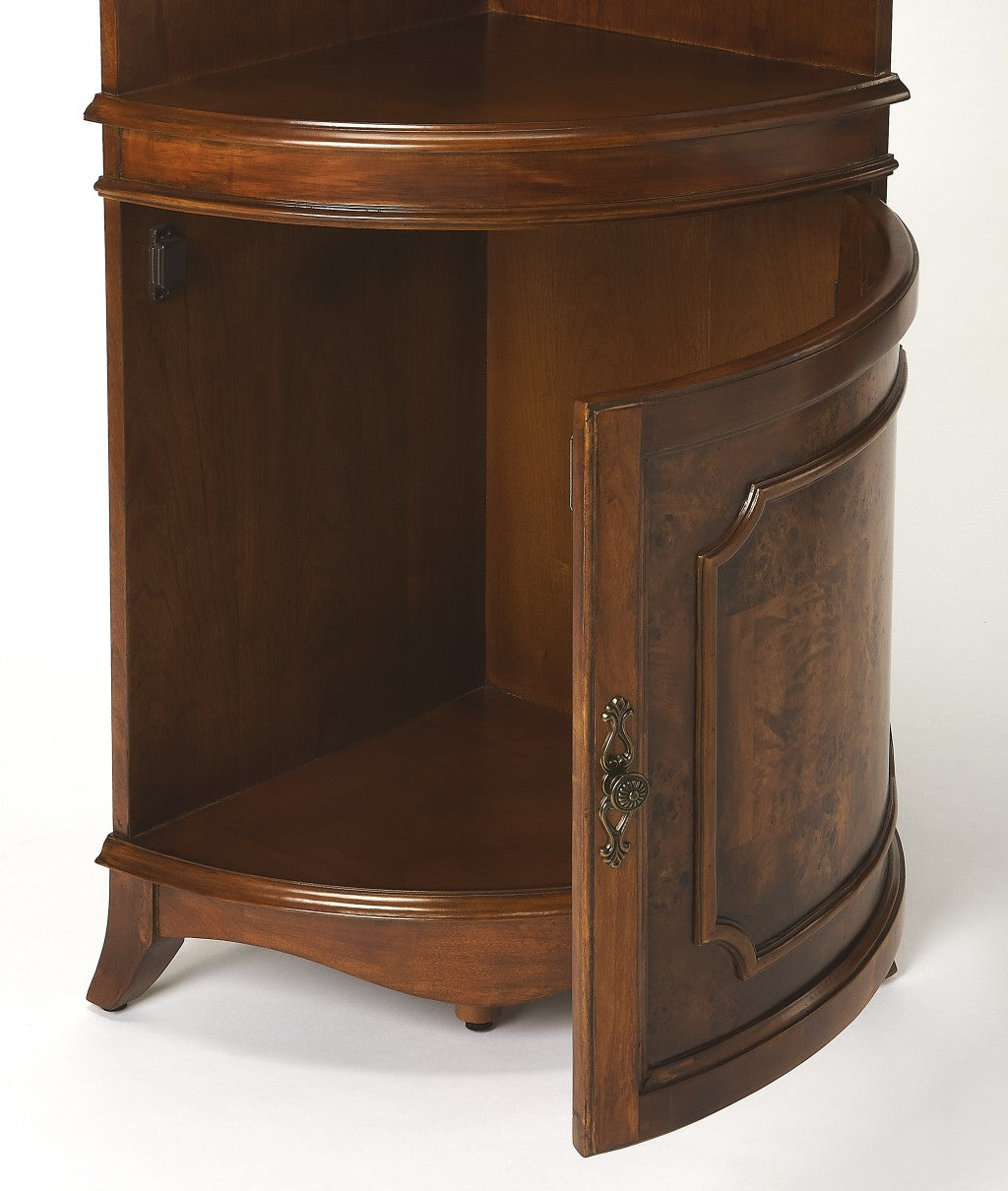 Dowling Olive Ash Burl Corner Cabinet-1