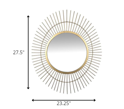 Gold Metal Spiked Wall Mirror-4