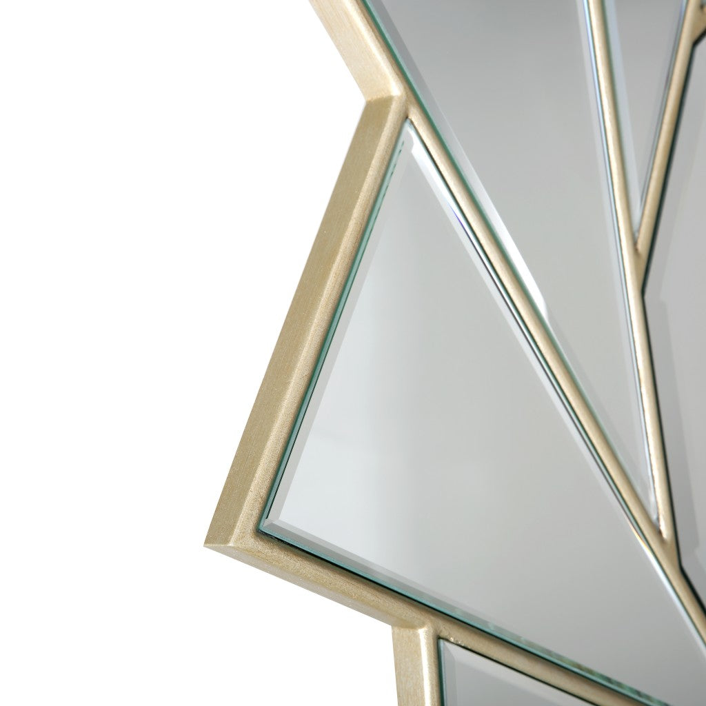 Gold Trimmed Pinwheel Wall Mirror-5