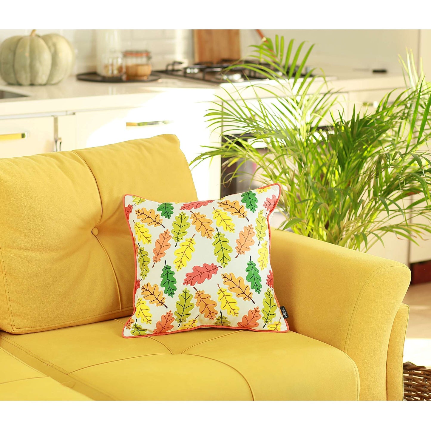 Colorful Falling Leaves Decorative Throw Pillow-1