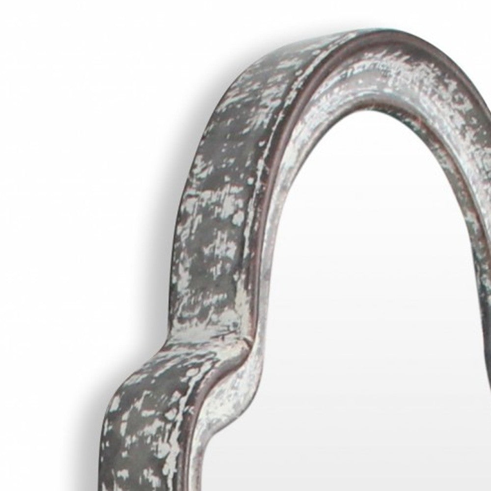 Vintage Curved Gray Wall Mirror-5