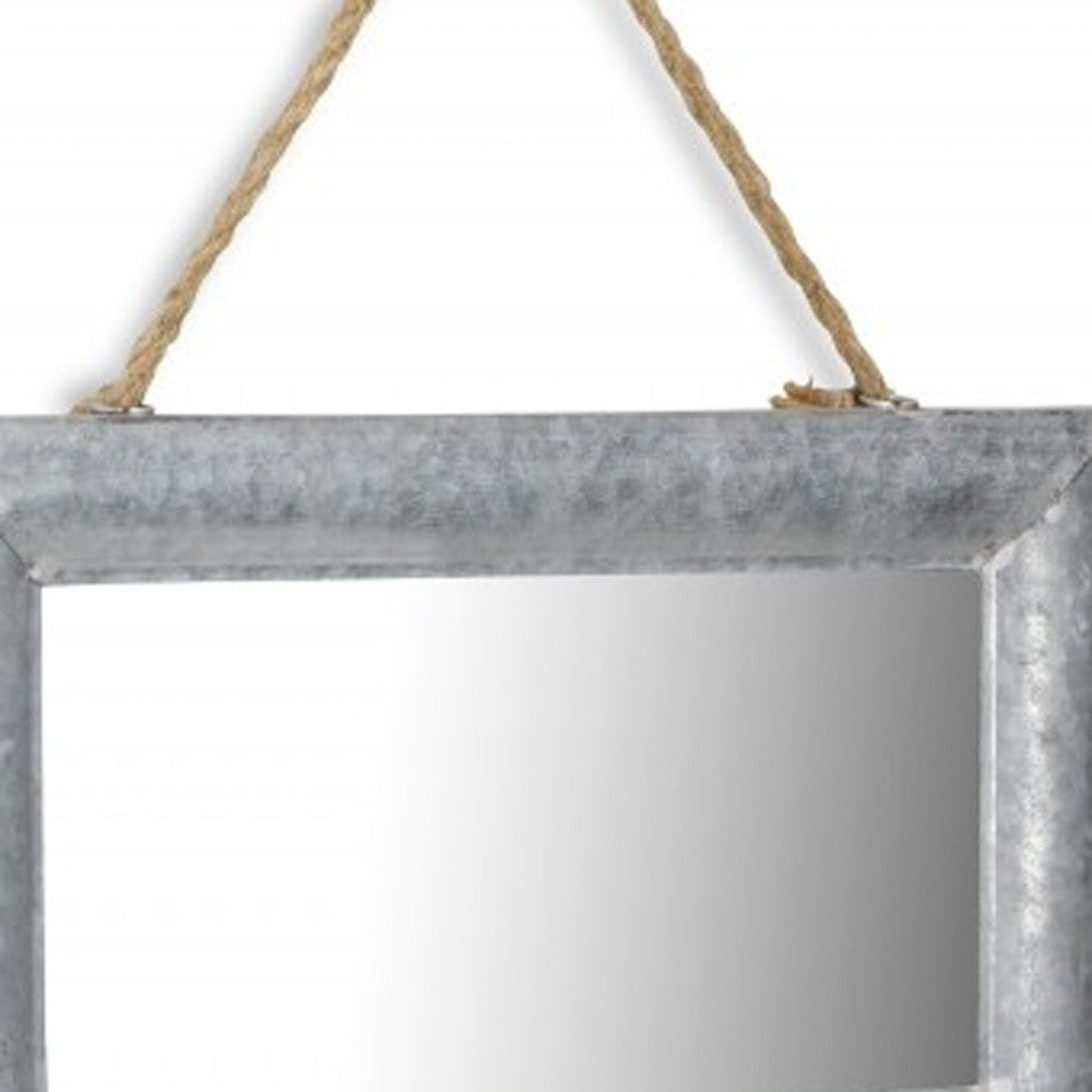Galvanized Metal Hanging Mirror-5
