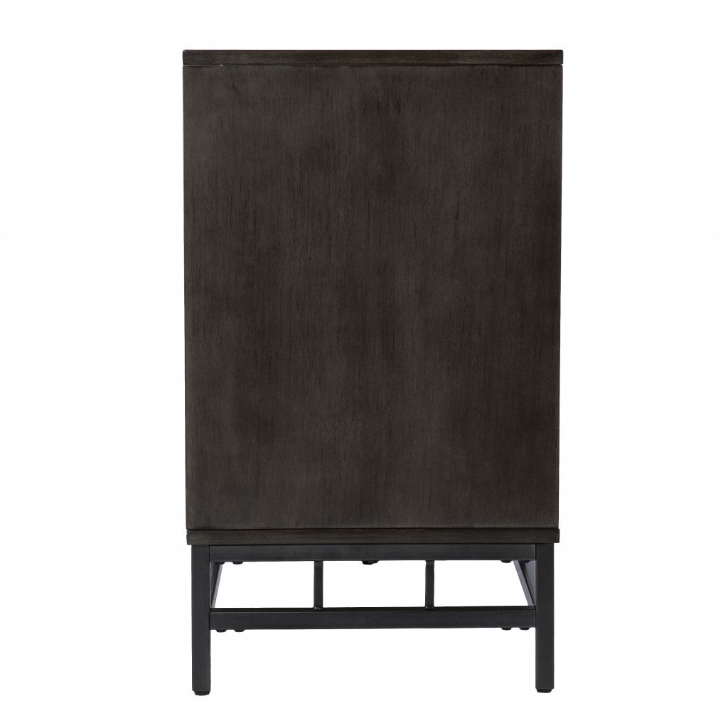 Contemporary Grid Lines Three Door Accent Cabinet-5