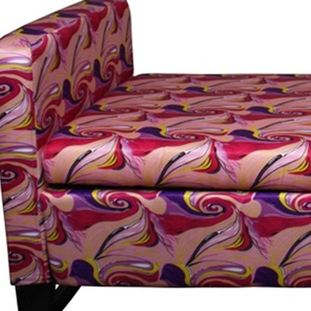 Modern Hot Pink and Purple Abstract Print Storage Bench-5