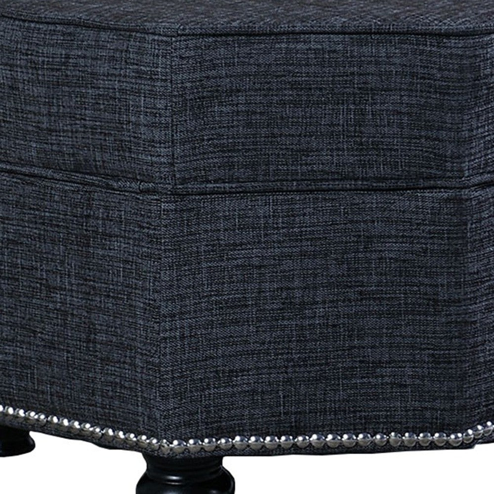 Smokey Blue Gray Hexagonal Storage Ottoman-5