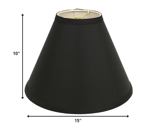 15" Jet Black Deep Cone Slanted No Shantung Lampshade-2