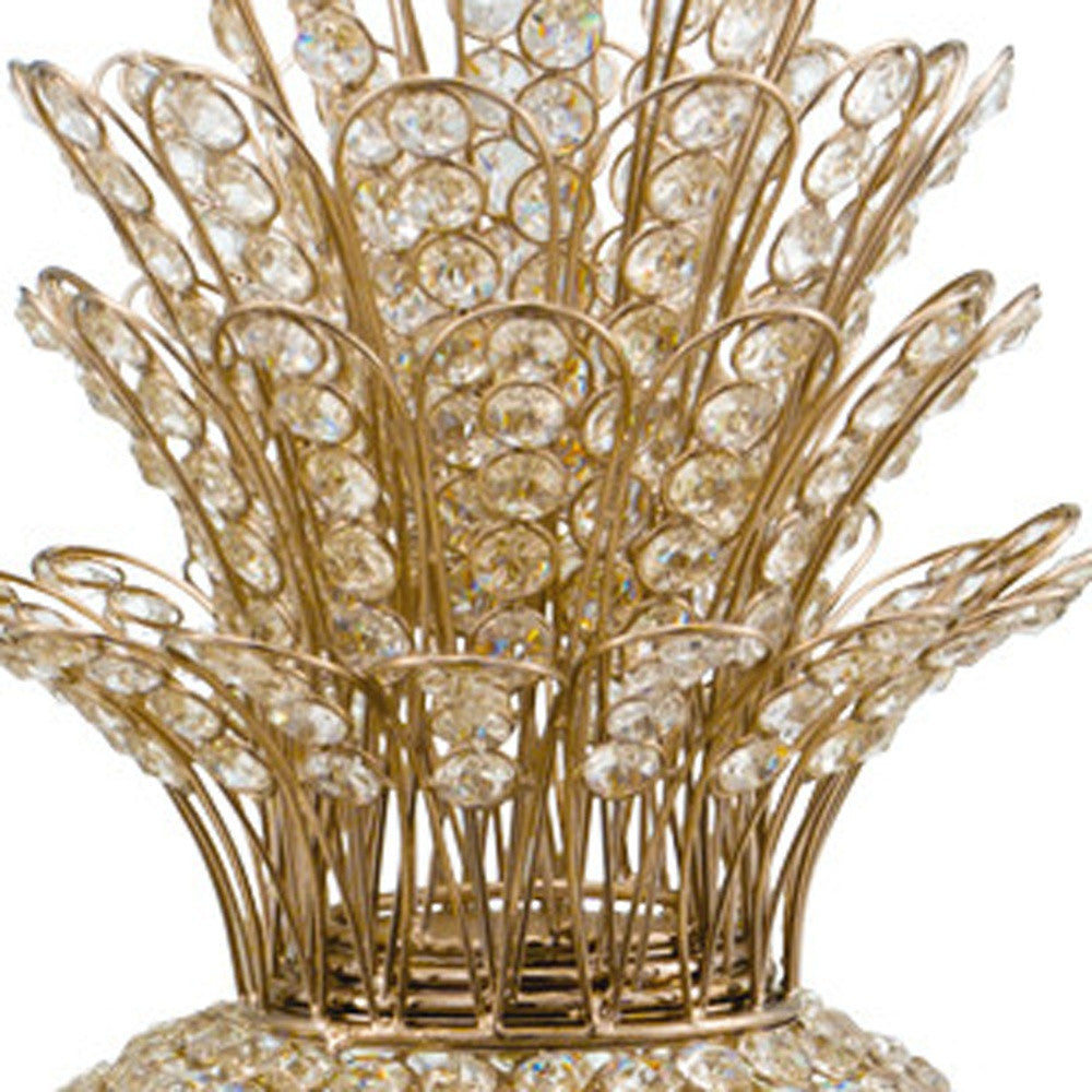 23" Glam Bling Faux Crystal and Gold Pineapple-5