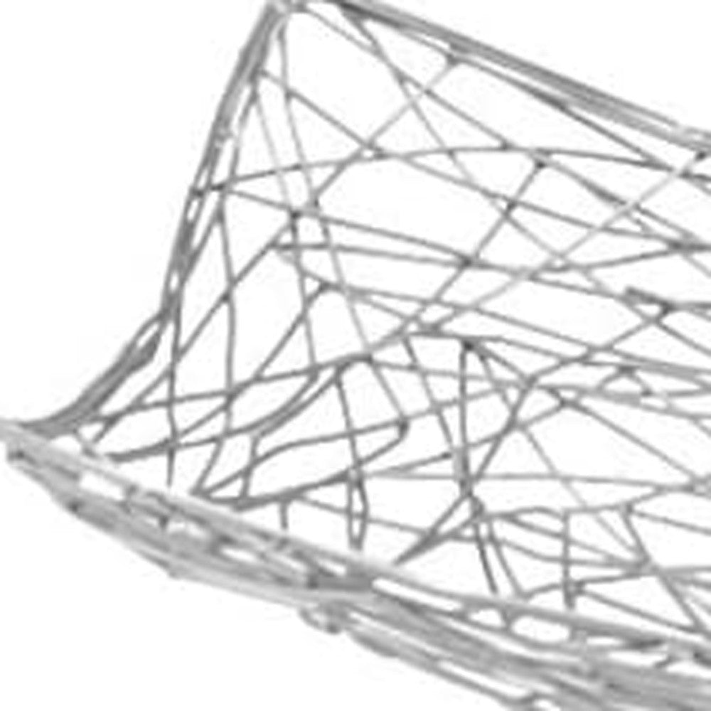 Silver Abstract Entwined Wire Centerpiece Bowl-4