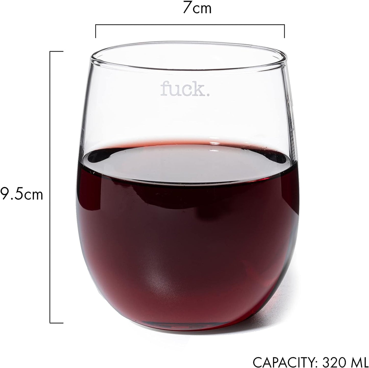 F*CK Wine Glass Single Set, Large 11 oz Glasses, Fuck Fucking Glass Unique Italian Style Tall Stemless for White & Red Wine, Water, Novelty Tumbler, Gifts, Comedy Beautiful Glassware (Stemless)-5