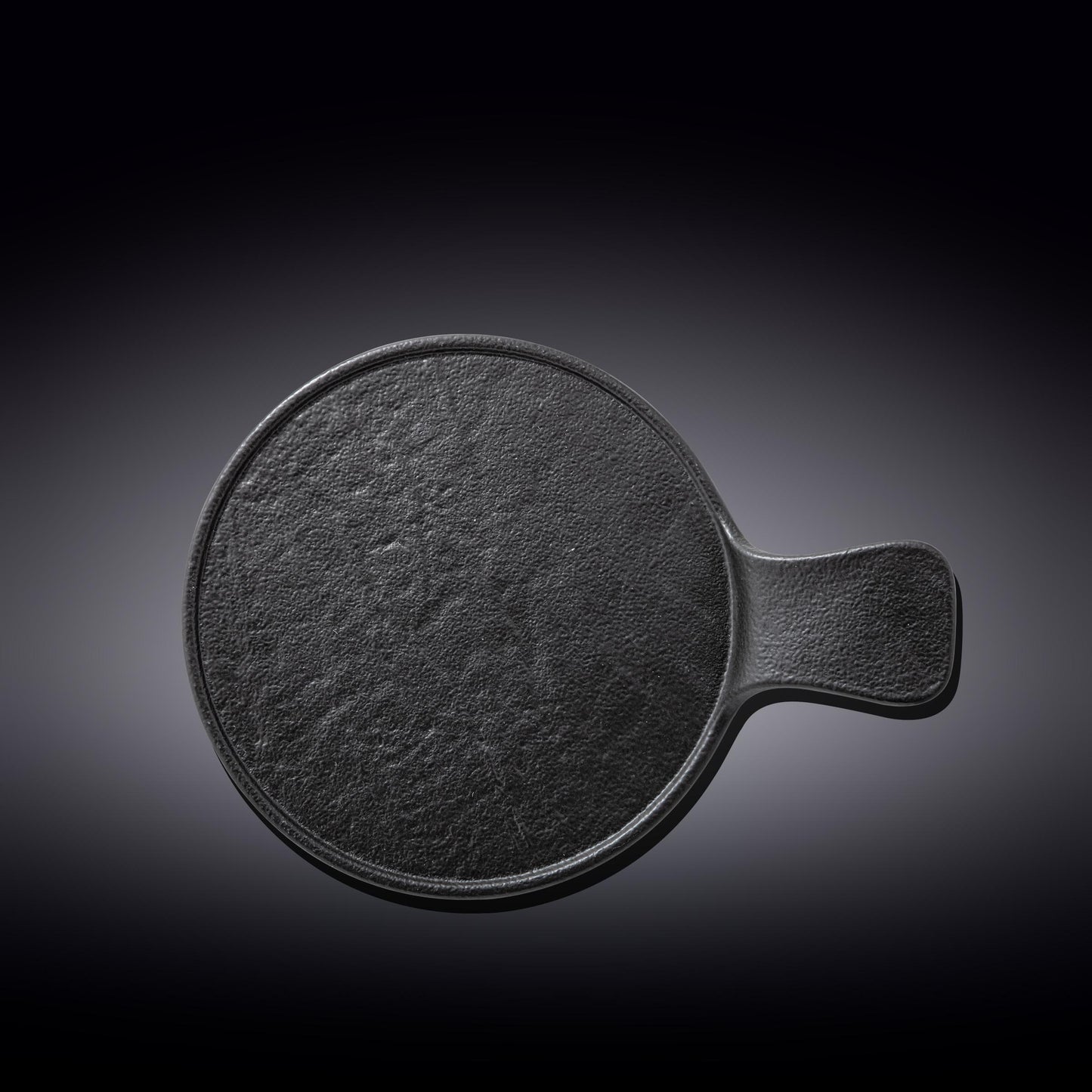 Set Of 3 Black Porcelain Slate look Round Serving Dish With Handle 12" inch X 8.5" inch |-0