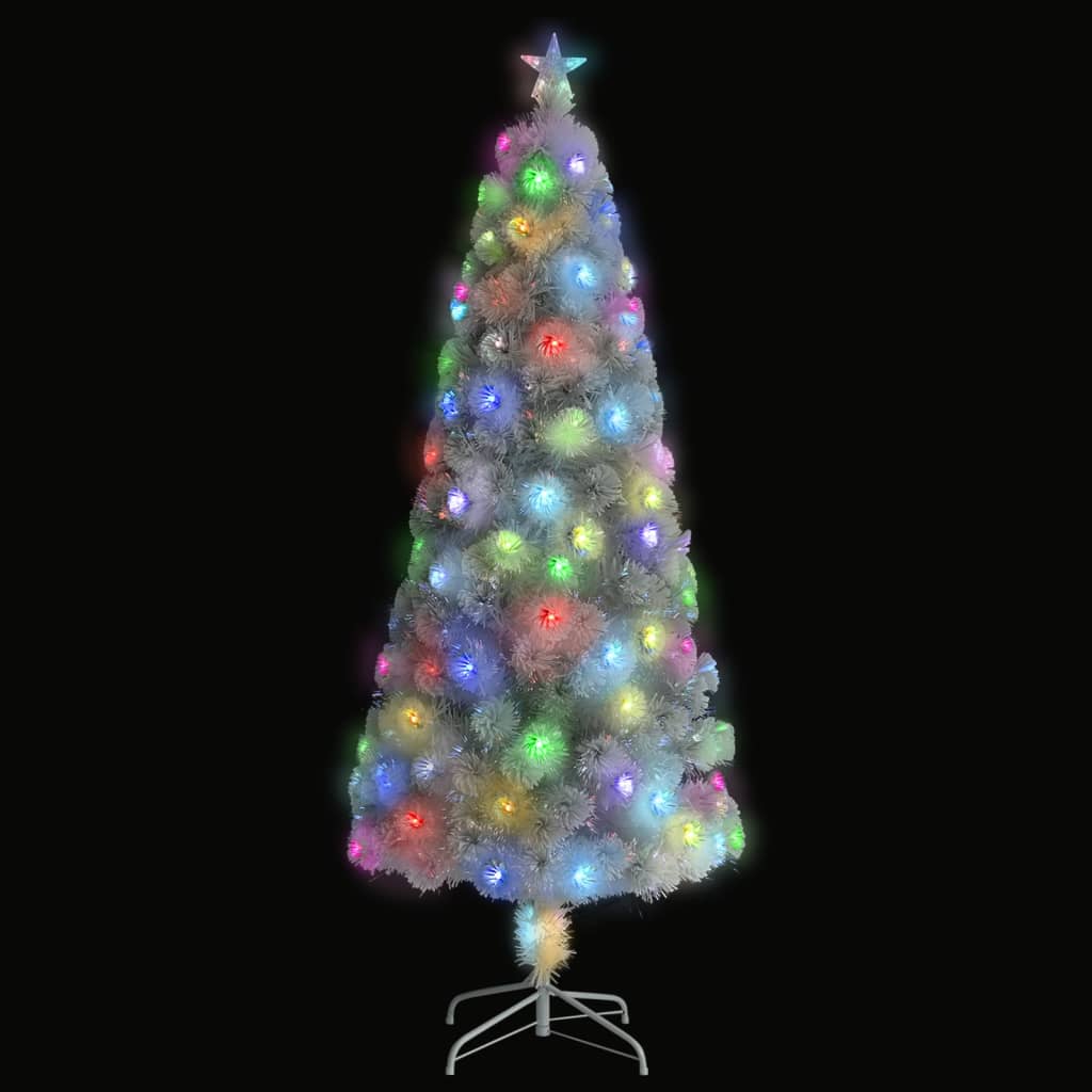 vidaXL Artificial Christmas Tree with LED White Fiber Optic Decor Multi Sizes-14
