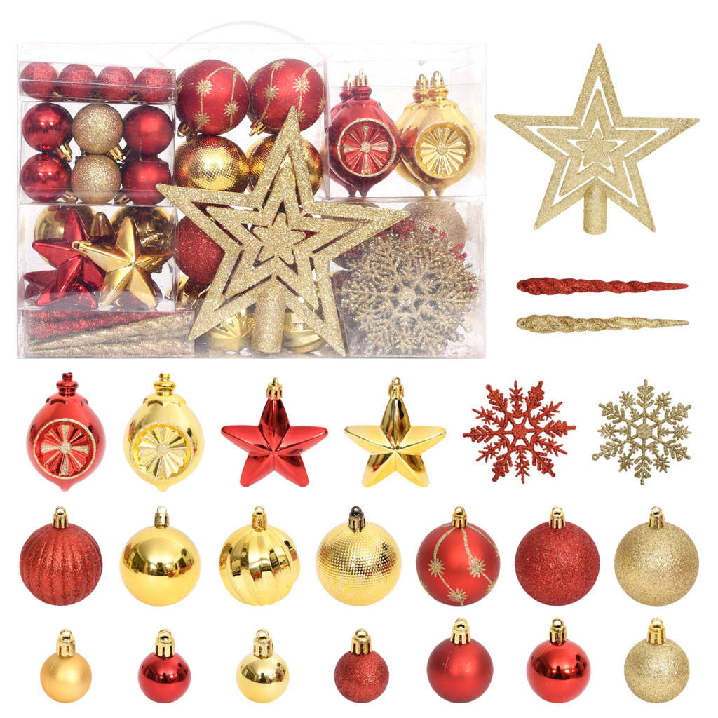 vidaXL Christmas Bauble Set 108 Piece Xmas Decoration Ornament Multi Colors-7