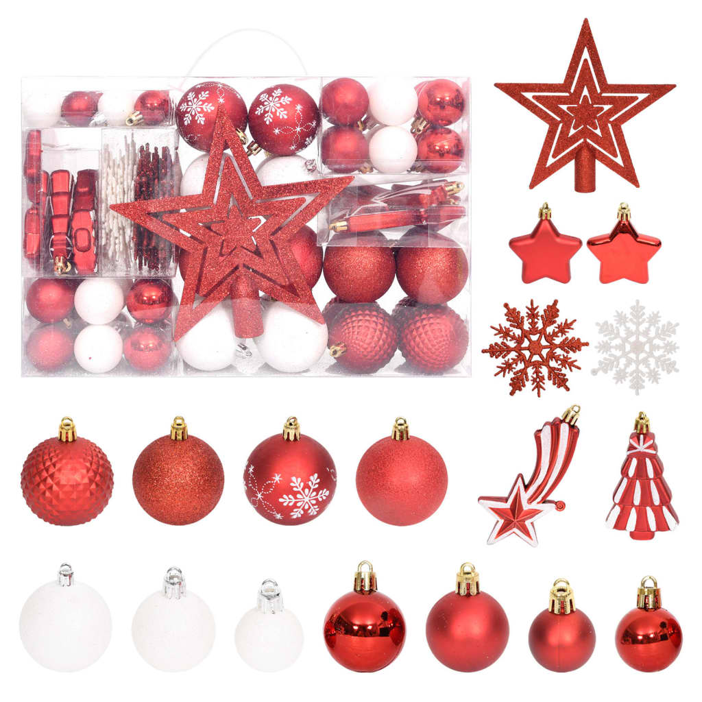 vidaXL Christmas Bauble Set 108 Piece Xmas Decoration Ornament Multi Colors-7