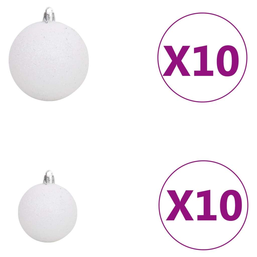 vidaXL 61/120x Christmas Ball Set with Peak and 150 LEDs Décor Multi Colors-17