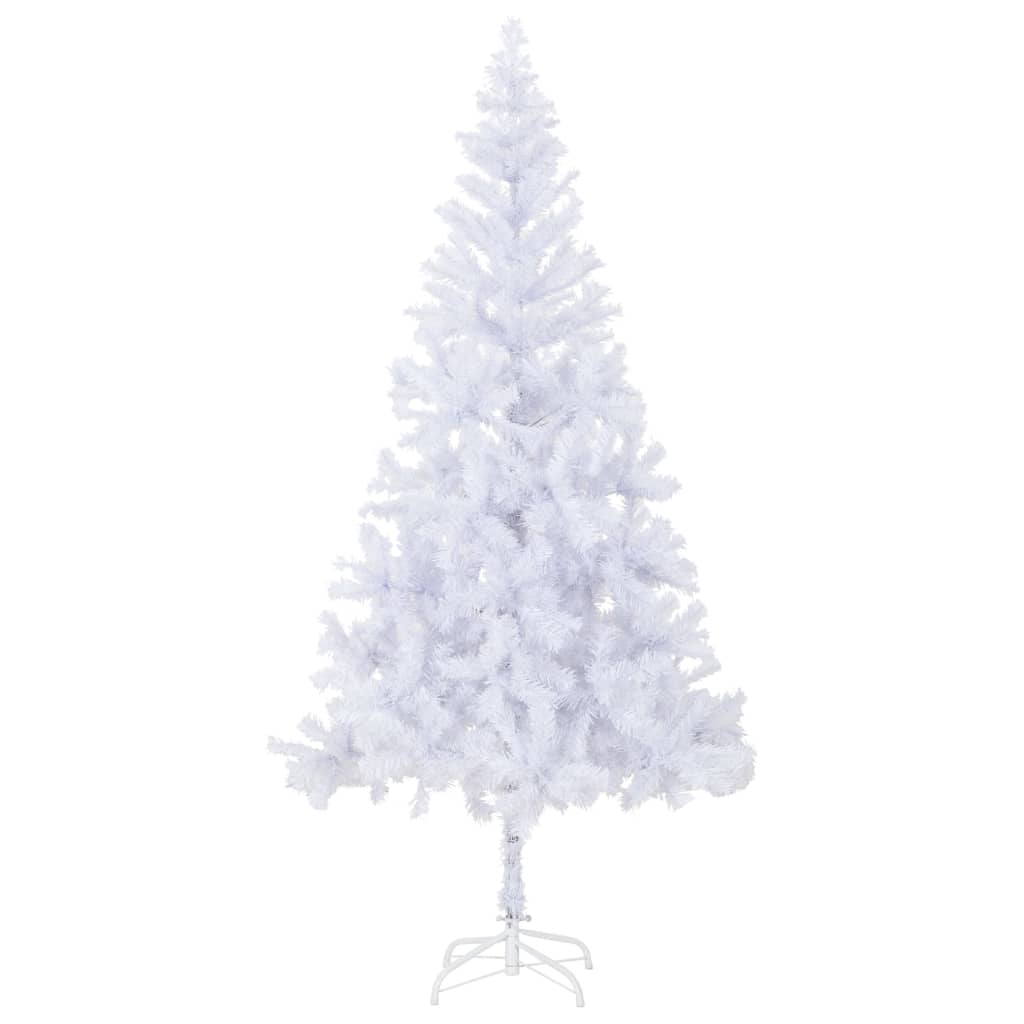 vidaXL Artificial Christmas Tree with LEDs&Stand Decor Green/White Multi Sizes-14