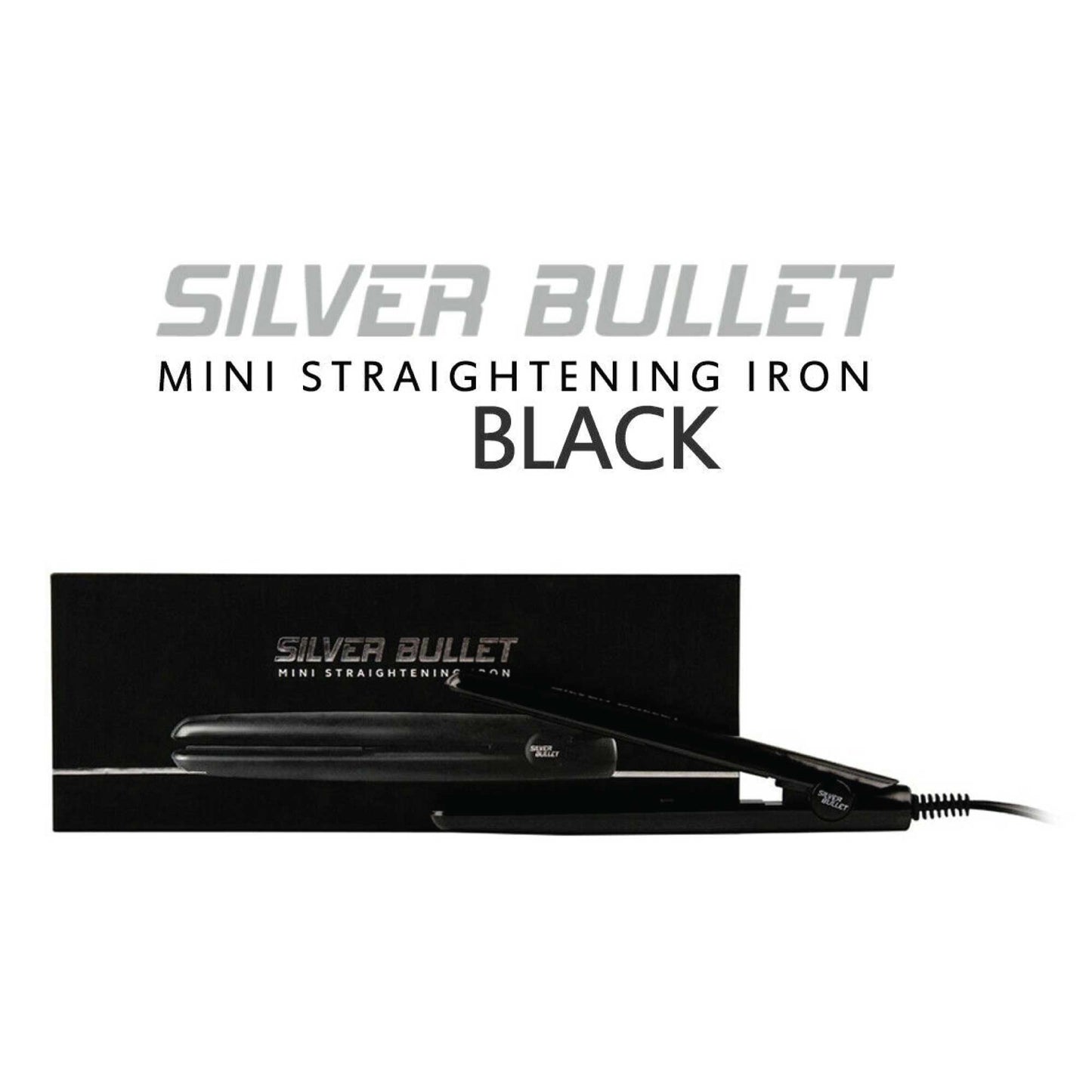 Silver Bullet Mini Hair Straightener Black Travel Size Straightening Iron Ceramic-3