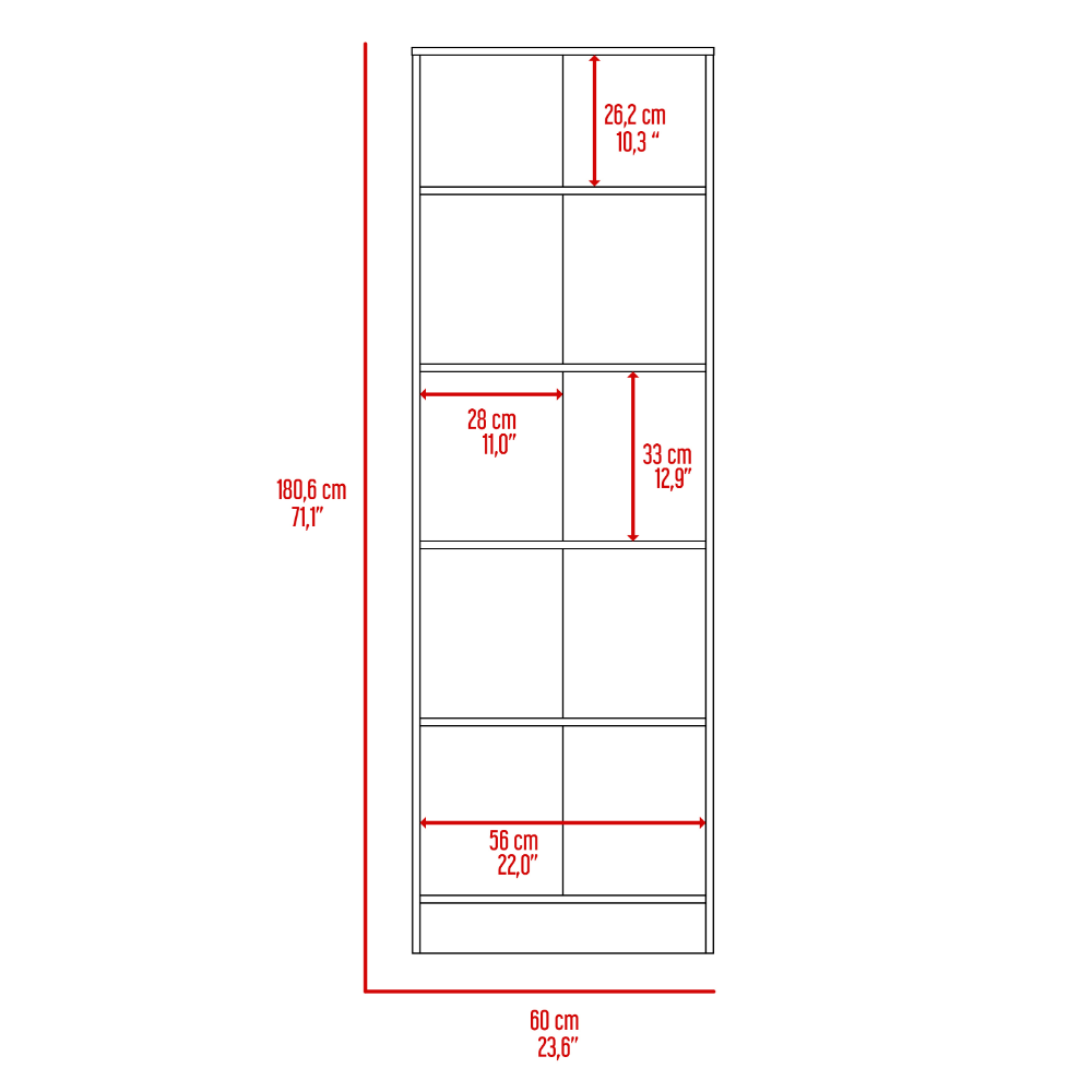 Storage Cabinet Pipestone, Five Shelves, Carbon Espresso / Black Wengue Finish-8