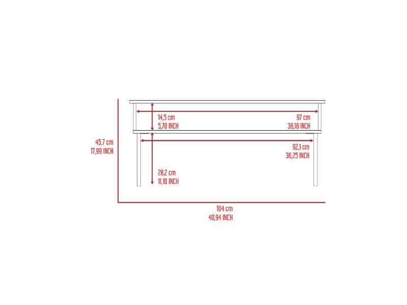 Lift Top Coffee Table Cessarr,Two Legs, Dark Walnut Finish-8