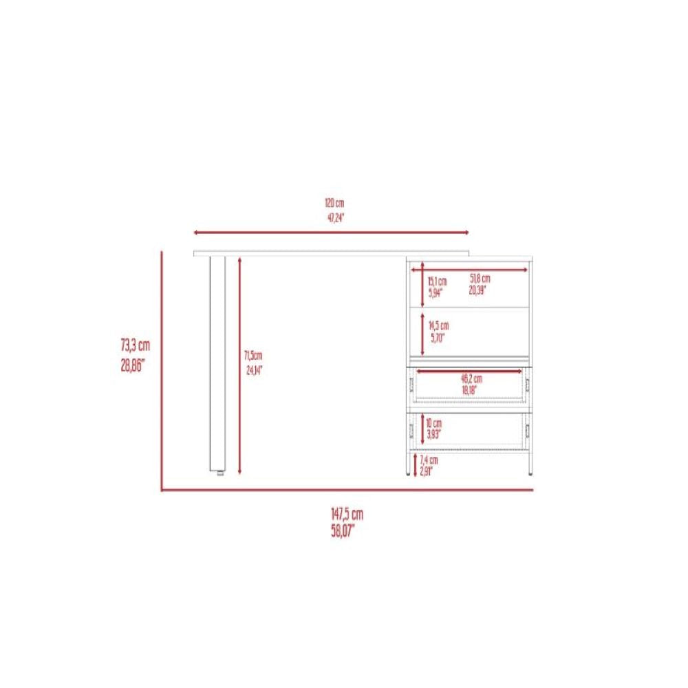 120 Writing Desk Cusco, Two Drawers, Light Gray Finish-8