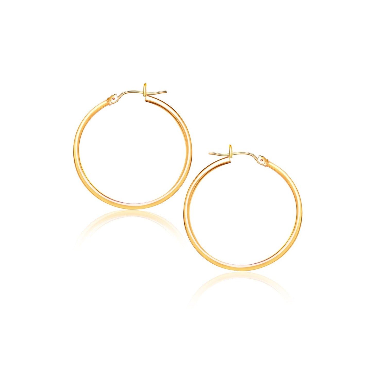 14k Yellow Gold Polished Hoop Earrings (40 mm)-0